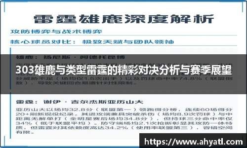 303雄鹿与类型雷霆的精彩对决分析与赛季展望